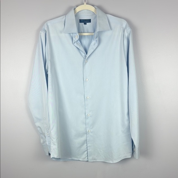 Blu by Polifroni Light Blue Classic Dress Shirt Button-Down Style Size 15.5 - Picture 2 of 9